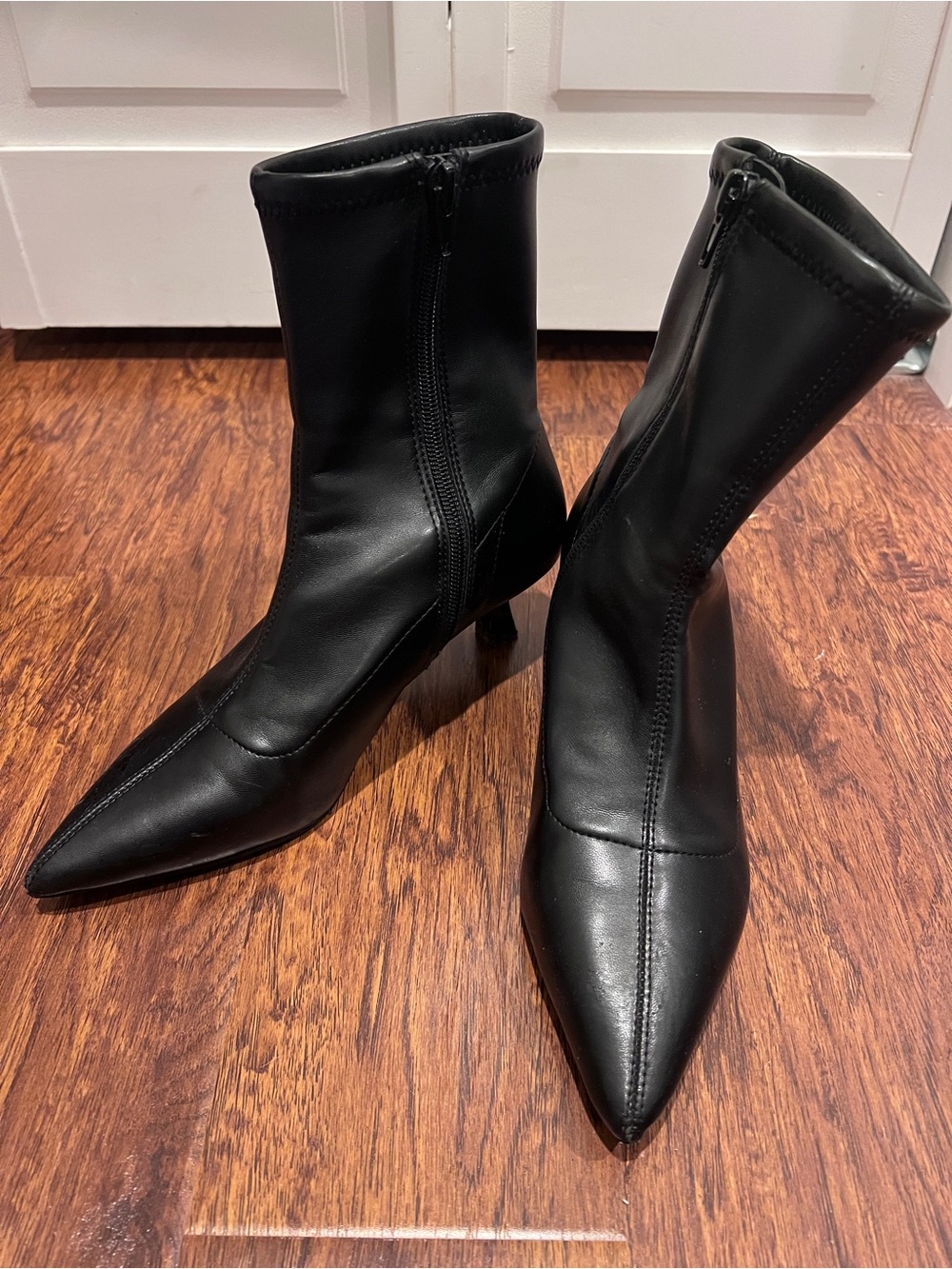 Abound Black Pointed Toe Mid-Kittten Heel Ankle Boots
